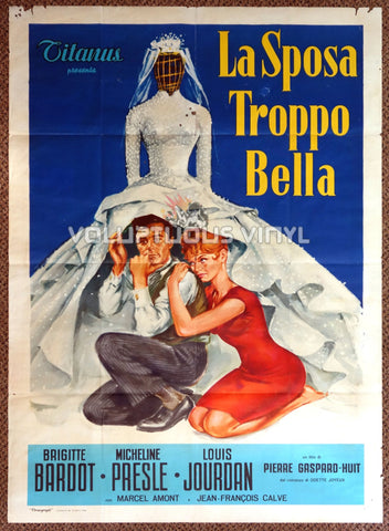 Her Bridal Night (1958) Italian 2F Poster - Brigitte Bardot Under Wedding Dress