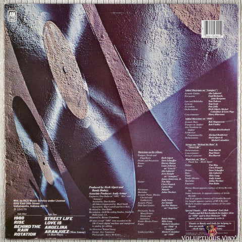 Herb Alpert – Rise vinyl record back cover