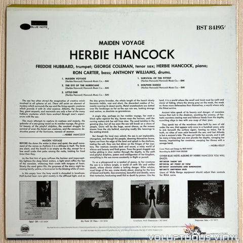 Herbie Hancock ‎– Maiden Voyage - Vinyl Record - Back Cover