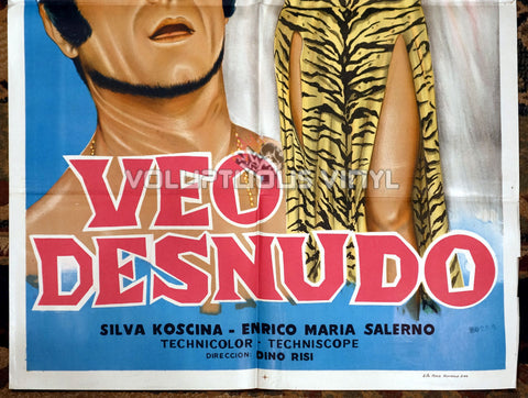 I See Naked [Veo desnudo] (1969) - Argentinean 1-Sheet - Sexy Sylva Koscina Tiger Print Dress bottom half
