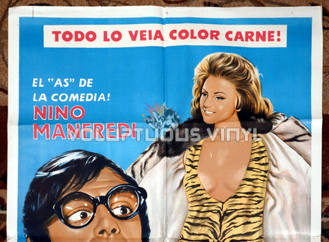 I See Naked [Veo desnudo] (1969) - Argentinean 1-Sheet - Sexy Sylva Koscina Tiger Print Dress top half