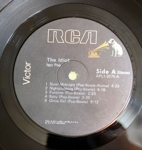 Iggy Pop The Idiot RCA Label Vinyl Record