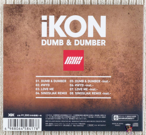iKON ‎– Dumb & Dumber CD back cover