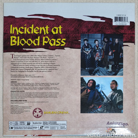 Incident at Blood Pass laserdisc back cover