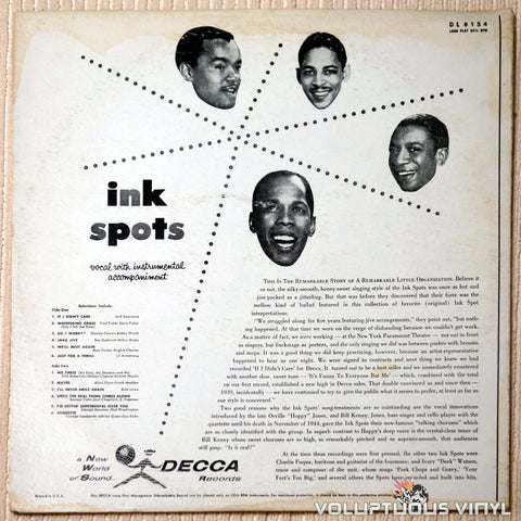 Ink Spots ‎– The Best Of The Ink Spots - Vinyl Record - Back Cover