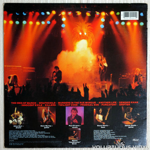 Iron Maiden ‎– Killers  - Vinyl Record - Back Cover