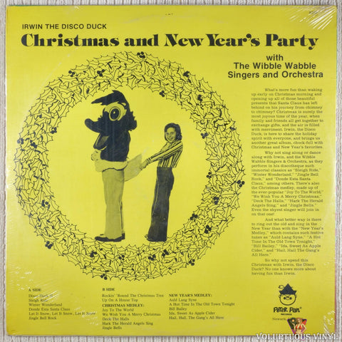 Irwin The Disco Duck & The Wibble Wabble Singers And Orchestra ‎– Christmas And New Year's Party vinyl record back cover
