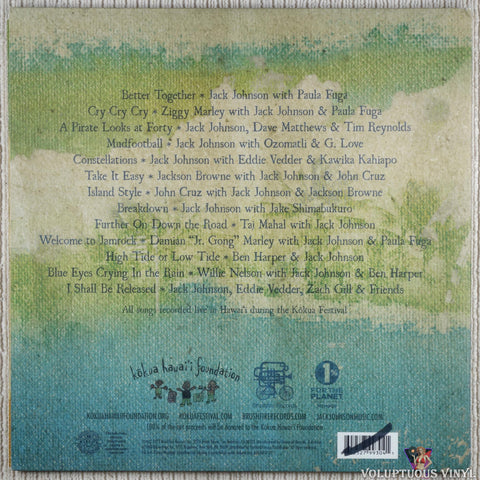 Jack Johnson & Friends ‎– Best Of Kokua Festival vinyl record back cover