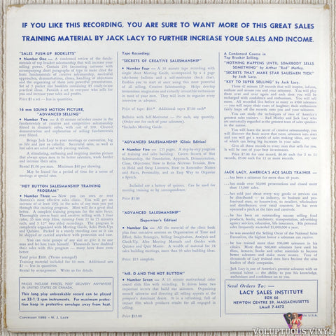 Jack Lacy – Hot Button Salesmanship vinyl record back cover