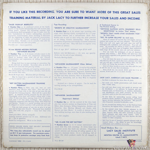 Jack Lacy – Secrets That Make Star Salesmen Tick! vinyl record back cover
