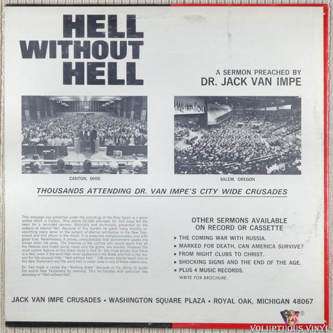 Jack Van Impe ‎– Hell Without Hell vinyl record back cover