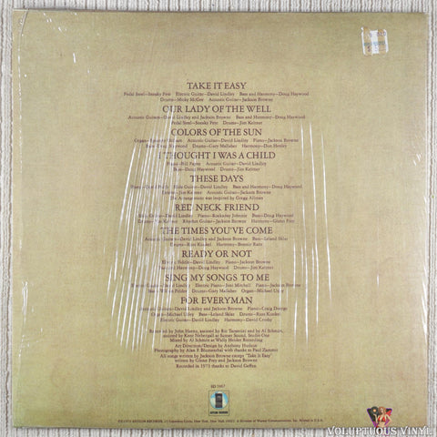 Jackson Browne – For Everyman vinyl record back cover