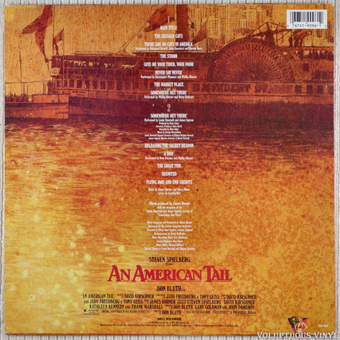 James Horner ‎– An American Tail (Music From The Motion Picture Soundtrack) vinyl record back cover