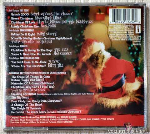James Horner ‎– Dr. Seuss' How The Grinch Stole Christmas CD back cover