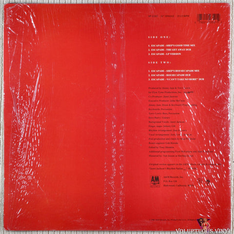 Janet Jackson – Escapade vinyl record back cover