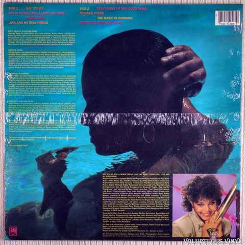 Janet Jackson ‎– Janet Jackson vinyl record back cover