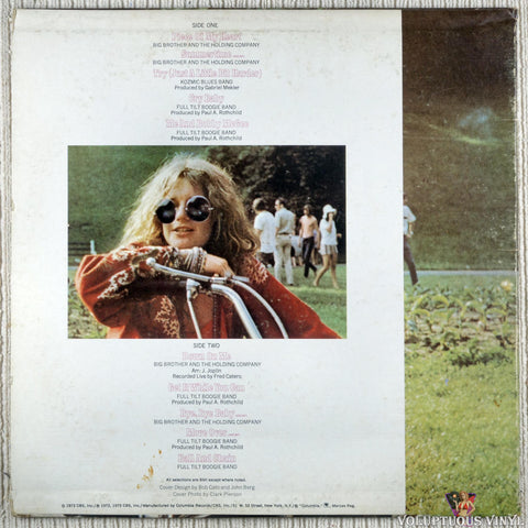 Janis Joplin – Janis Joplin's Greatest Hits vinyl record back cover