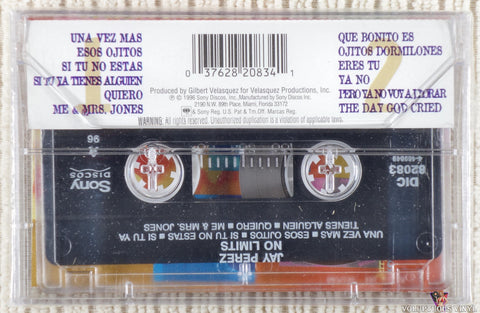 Jay Perez – No Limits cassette tape back cover