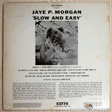 Jaye P. Morgan ‎– Slow And Easy - Vinyl Record - Back Cover