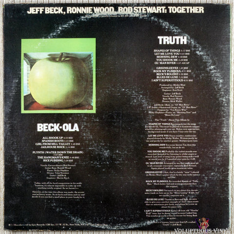 Jeff Beck – Truth/Beck-ola vinyl record back cover
