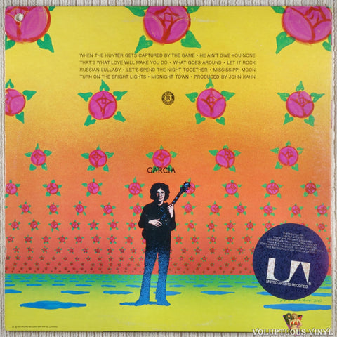 Jerry Garcia ‎– Garcia vinyl record back cover