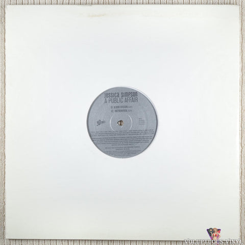 Jessica Simpson – A Public Affair vinyl record back cover