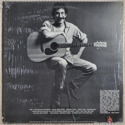 Jim Croce ‎– Life And Times vinyl record back cover