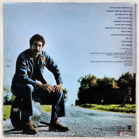 Jim Croce ‎– You Don't Mess Around With Jim vinyl record back cover