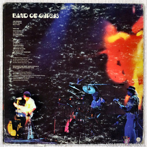 Jimi Hendrix - Band Of Gypsys vinyl record back cover