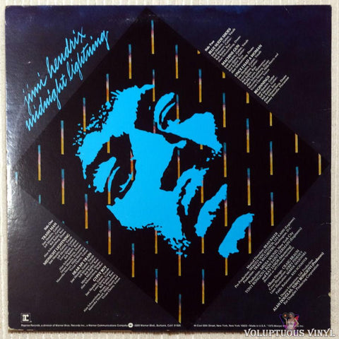 Jimi Hendrix ‎– Midnight Lightning vinyl record back cover