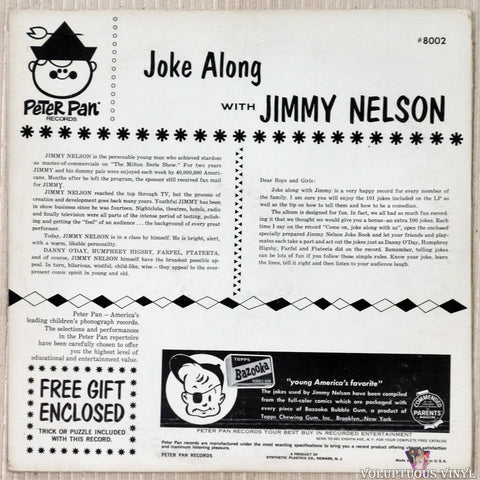 Jimmy Nelson ‎– Joke Along With Jimmy Nelson vinyl record back cover