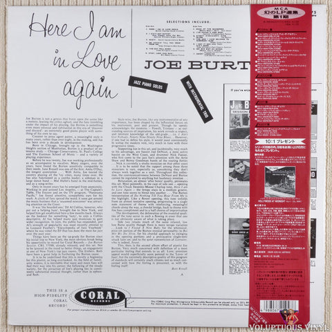 Joe Burton ‎– Here I Am In Love Again/Joe Burton At The Piano vinyl record back cover