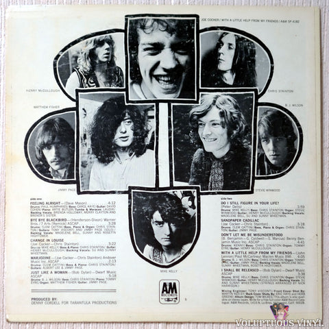 Joe Cocker ‎– With A Little Help From My Friends vinyl record back cover