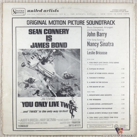 John Barry – You Only Live Twice (Original Motion Picture Soundtrack) vinyl record back cover