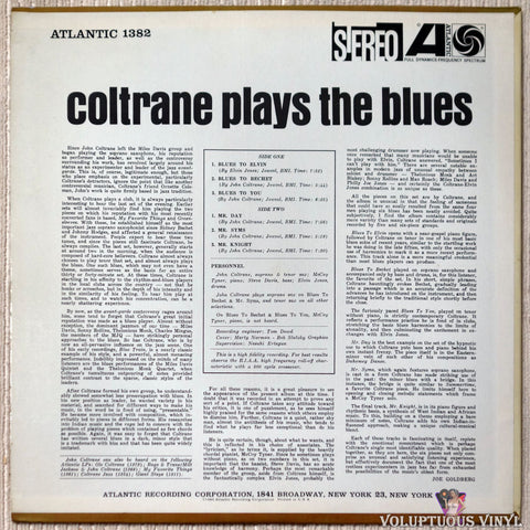 John Coltrane ‎– Coltrane Plays The Blues vinyl record back cover