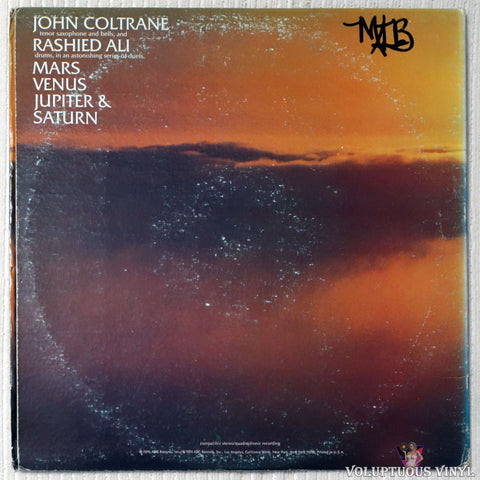 John Coltrane ‎– Interstellar Space vinyl record back cover