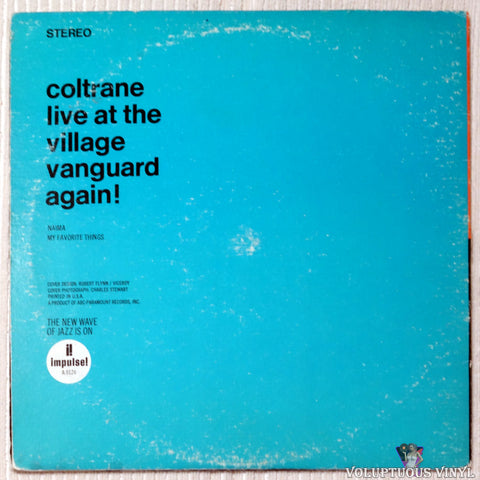 John Coltrane ‎– Live At The Village Vanguard Again! vinyl record back cover