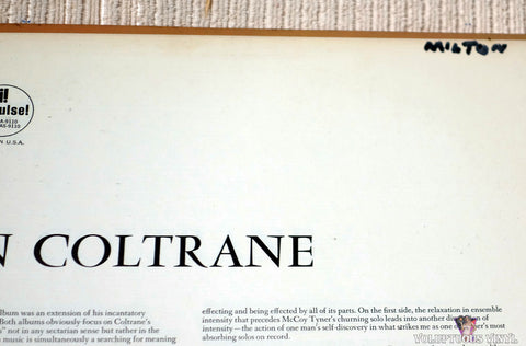 John Coltrane ‎– Meditations vinyl record inner gatefold