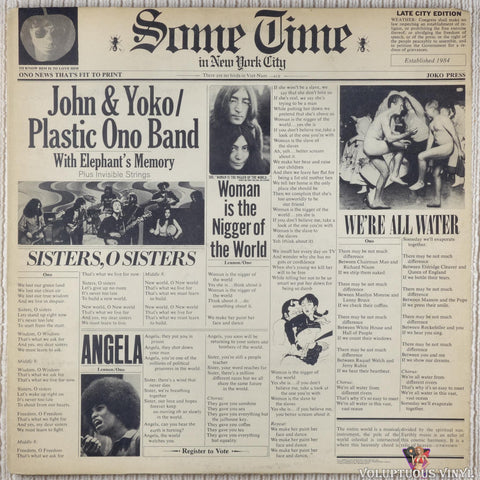 John Lennon & Yoko Ono / The Plastic Ono Band ‎– Some Time In New York City vinyl record front cover