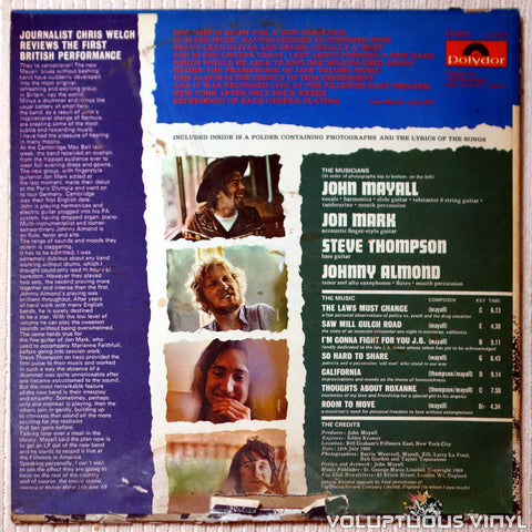 John Mayall ‎– The Turning Point - Vinyl Record - Back Cover