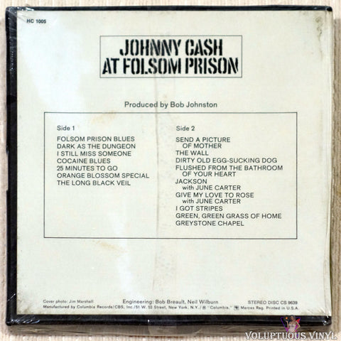 Johnny Cash ‎– At Folsom Prison reel-to-reel back cover