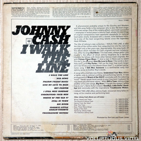 Johnny Cash ‎– I Walk The Line - Vinyl Record - Back Cover