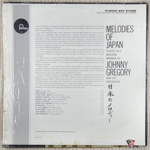 Johnny Gregory And His Orchestra ‎– Melodies Of Japan vinyl record back cover