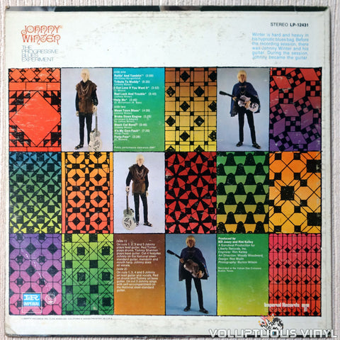 Johnny Winter ‎– The Progressive Blues Experiment vinyl record back cover