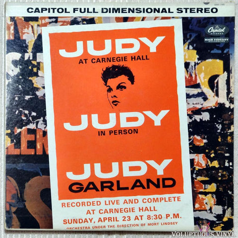 Judy Garland ‎– Judy At Carnegie Hall vinyl record front cover