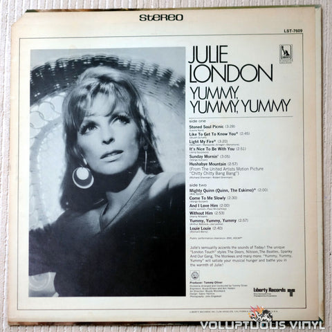 Julie London ‎– Yummy, Yummy, Yummy - Vinyl Record - Back Cover