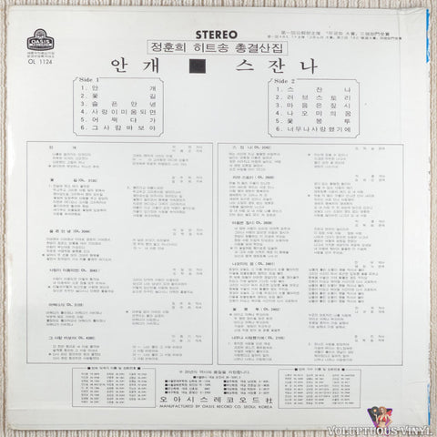 Jung Hoon Hee 정훈희 – Hit Song Summary 히트송 총결산집 vinyl record back cover