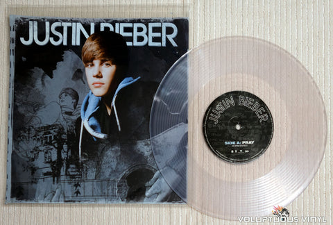 Justin Bieber ‎– Pray / Never Say Never - Vinyl Record - Clear Vinyl
