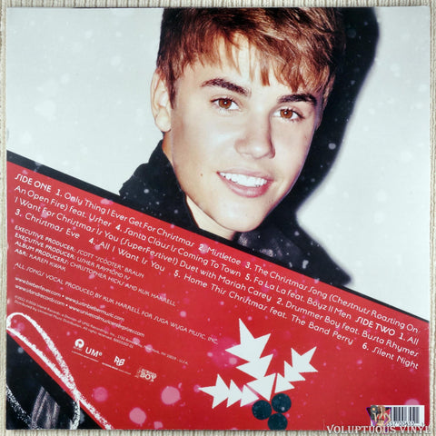 Justin Bieber ‎– Under The Mistletoe vinyl record back cover