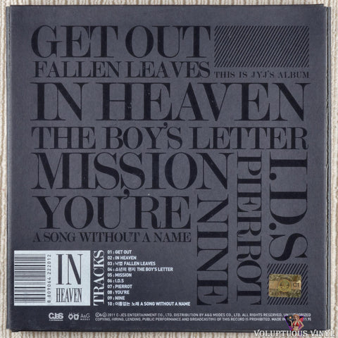 JYJ ‎– In Heaven CD back cover